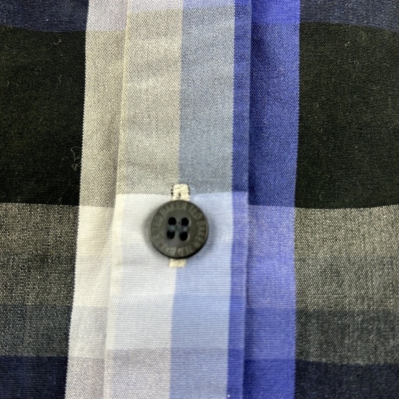 Ted Baker men's black plaid button down shirt size 5 - Picture 6 of 11